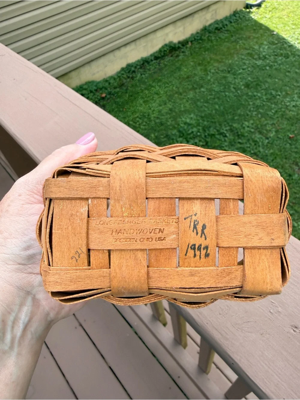 Vtg Longaberger Basket Lot of Four Hanging Wall & Hostess Herb Booking Baskets